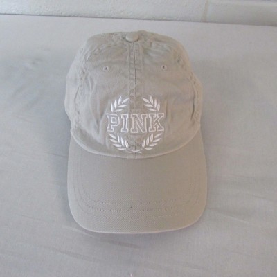 Victoria's Secret "PINK" Crest Embroidered Hat Cap Adjustable Gray/White NWOT  eb-55163438